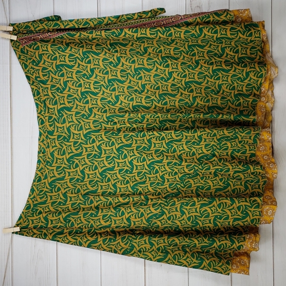 Darn Good Yarn Sari Silk Wrap Skirt Ankle Goddess - Picture 3 of 16